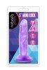 Przeźroczysty fioletowy penis dildo na przyssawce 12,7 cm